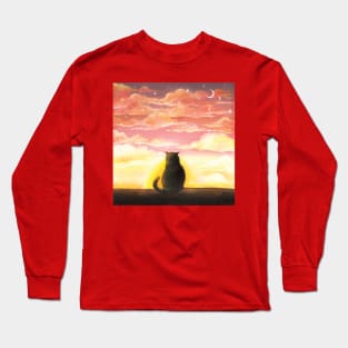 Cat sunset Long Sleeve T-Shirt